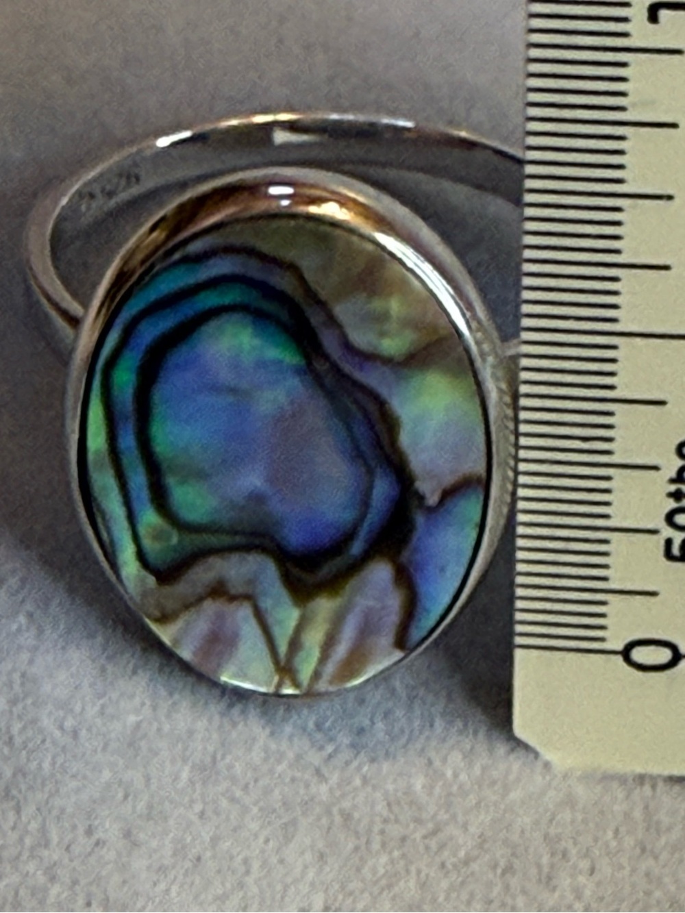 HUGE Abalone Shell Sterling Silver 925 ATI Mexico Dangle Pendant VTG Necklace, e - Picture 11 of 13
